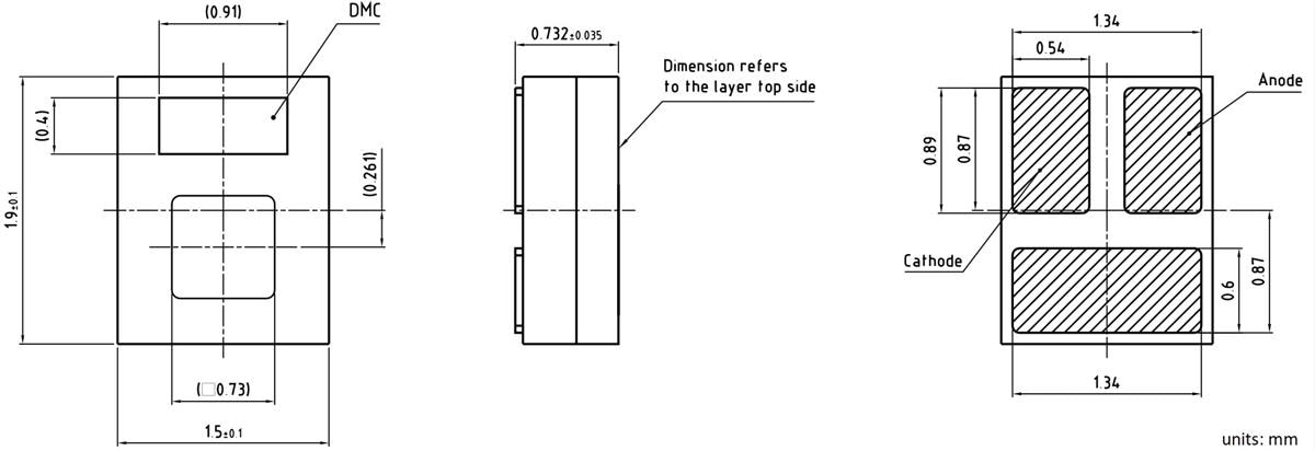 Mechanical Drawing - ams OSRAM OSLON® Boost HM KW CELMM2.TK LEDs